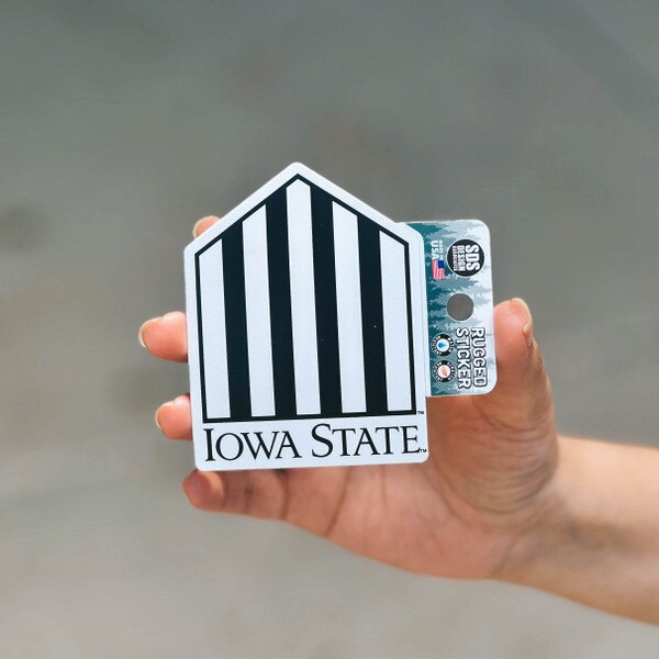 Vintage 5-Bar Black & White Rugged Sticker (2.75" x 3.5")